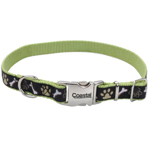 Coastal Pet Dog Collar Adjustable Ribbon Brown 1 In X 18-26 In