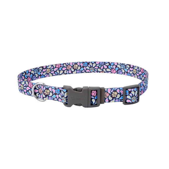 Coastal Pet Dog Collar Styles Blue Paisley 5/8 In X 10-14 In