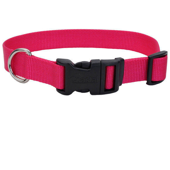 Coastal Pet Dog Collar Adjustable Nylon Pink Flamingo 3.4 In X 14-20 In