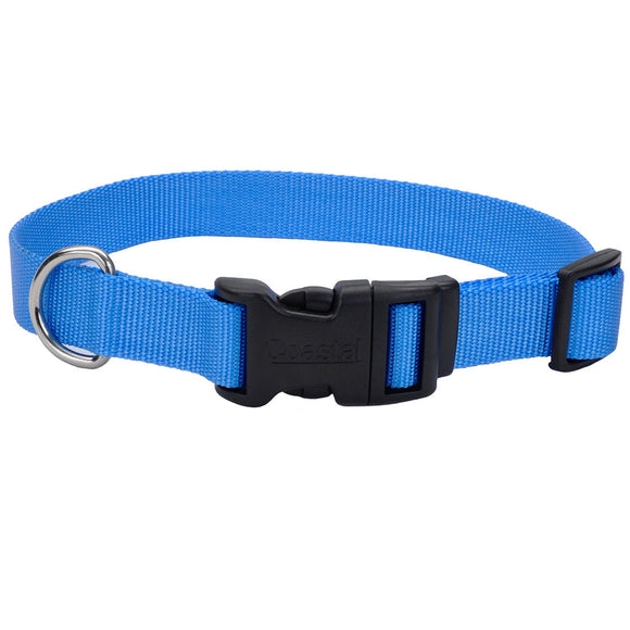 Coastal Pet Dog Collar Adjustable Nylon Blue Lagoon 5.8 In X 10-14 In