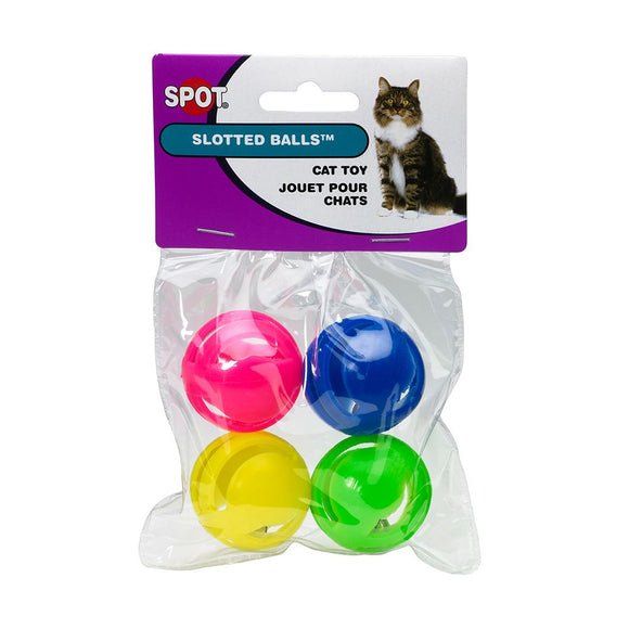 Spot Cat Toy Slotted Balls 4 Ct