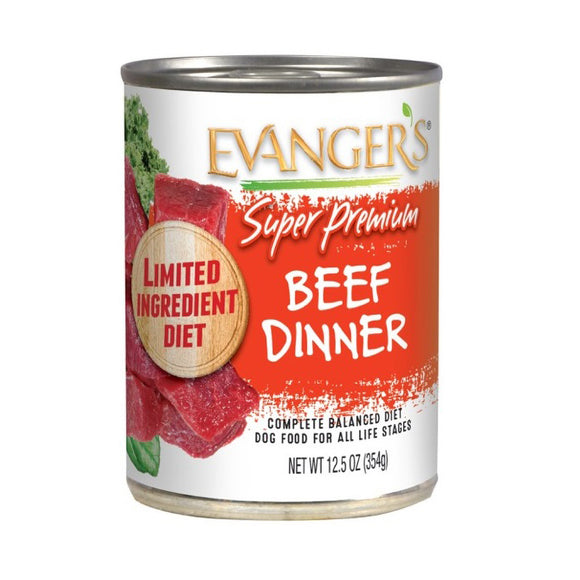 Evanger's Dog Canned Food Limited Ingredient Diet Super Premium Beef Dinner 354g