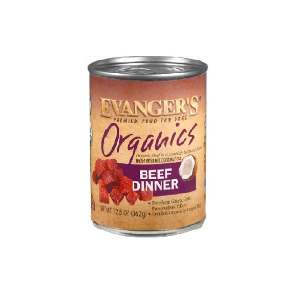 Evanger's Canned Dog Food Organics Beef Dinner 354g
