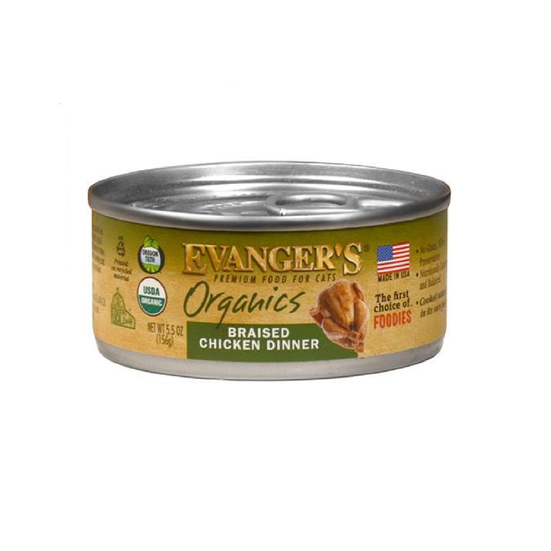 Evanger s Organics Braised Chicken Dinner Cat Food 156g Bow Wow