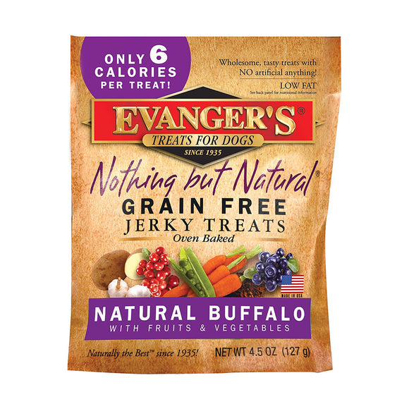 Evanger's Nothing But Natural Oven Baked Buffalo Jerky Dog Treats 127g