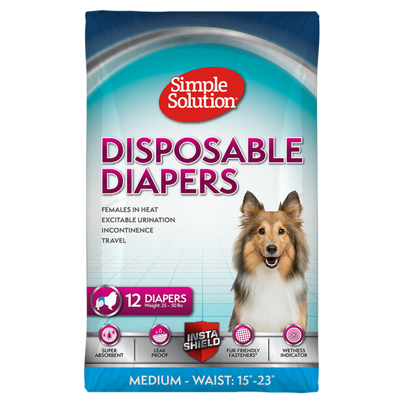 Simple Solution Female Disposable Diaper Medium 12 ct