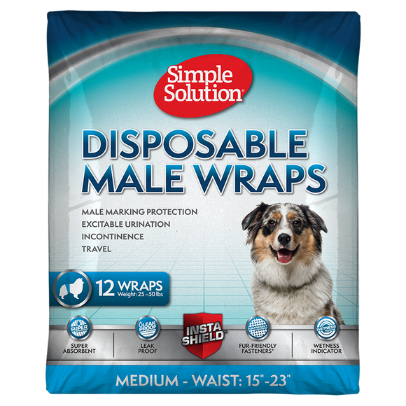 Simple Solution Disposable Male Wrap Medium 12ct