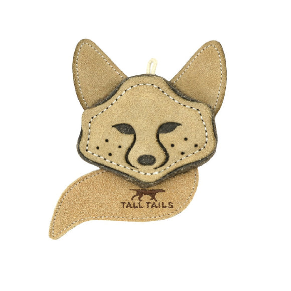 Tall Tails Natural Leather Fox Toy for Dogs 4in.