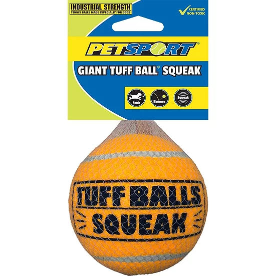 Petsport Dog Toy Tennis Ball Squeak Giant 4 In