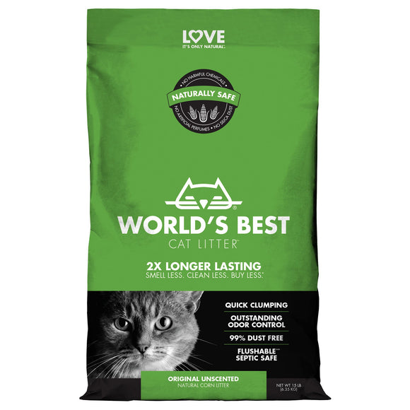 World's Best Cat Litter 2x Longer Lasting Original Unscented 6.8kg