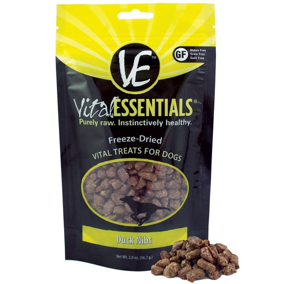 Vital Essentials Dog Treats Freeze-dried Duck Nibs 56.7g