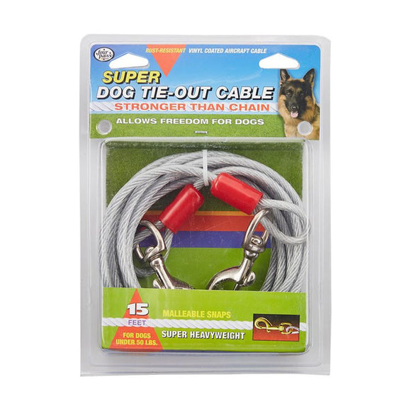 Four Paws Tie Out Cable Super Weight 15 Ft