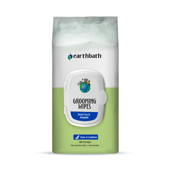 Earthbath Groom Wipes Green Tea & Awapuhi 100 Ct