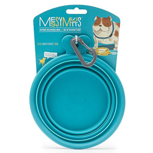 Messy Mutts Blue Silicone Collapsible Bowl 3 cups