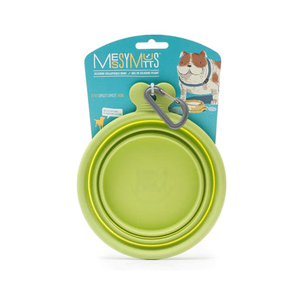 Messy Mutts Green Silicone Collapsible Bowl 3 cups