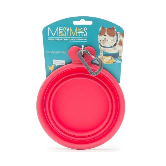 Messy Mutts Red Silicone Collapsible Bowl 3 cups
