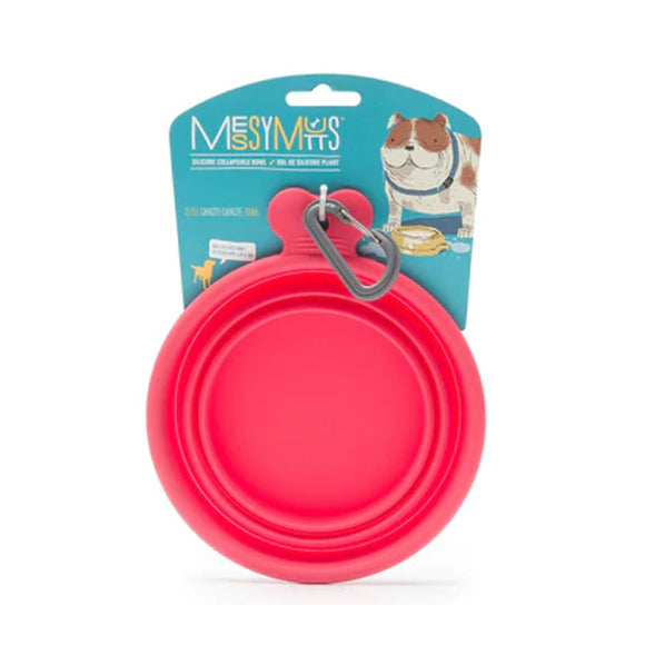 Messy Mutts Collapsible Red  Silicone Bowl  1.5 cup