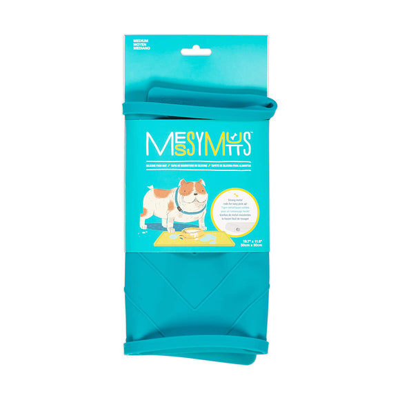 Messy Mutts Silicone Feeder Mat Rods Blue Medium