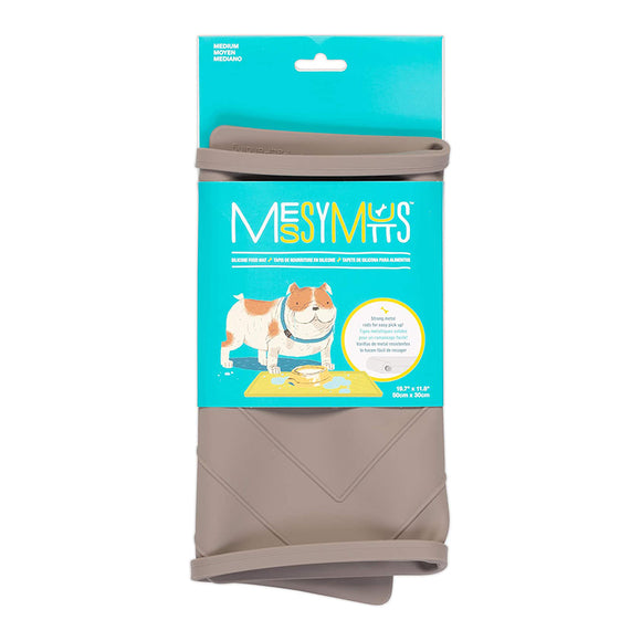 Messy Mutts Silicone Feeder Mat Rods Grey Large