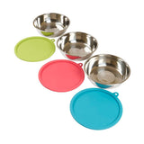 Messy Mutts 6-pc Set of  Stainless Steel Bowls and Silicone Lids 1.5 cup