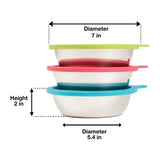 Messy Mutts 6-pc Set of  Stainless Steel Bowls and Silicone Lids 3 cup