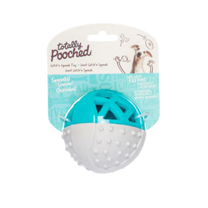 Totally Pooched Toy Catch N Squeak Ball Grey Teal