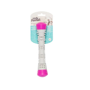 Totally Pooched Toy Chew N Squeak Stick Grey Pink Small