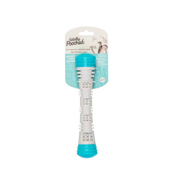 Totally Pooched Toy Chew N Squeak Stick Grey Teal Small