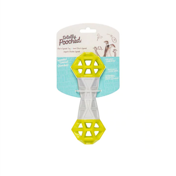 Totally Pooched Toy Flex N Squeak Toy Grey Green