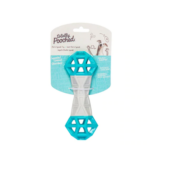 Totally Pooched Toy Flex N Squeak Toy Grey Teal