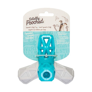 Totally Pooched Squeak n' Stuff Toy Teal Gray