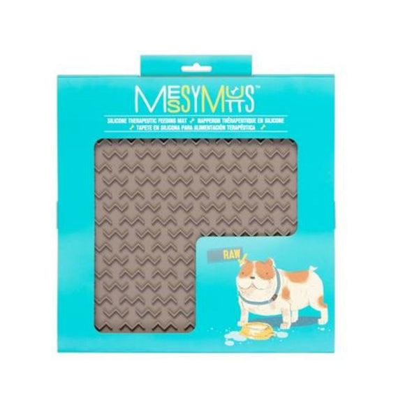 Messy Mutts Gray Silicone Therapeutic Licking Mat Large 30cm x 30cm