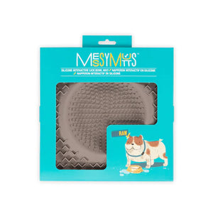 Messy Mutts Gray Therapeutic Feeding and Licking Silicone Bowl Mat 10in