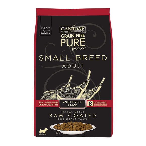 Canidae Dry Dog Food Pure Petite Small Breed Adult Raw Coated with Fresh Lamb 10lb