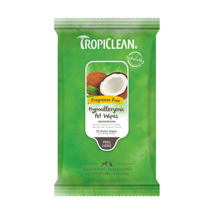 Tropiclean Groom Wipes Hypoallergenic 20 Ct