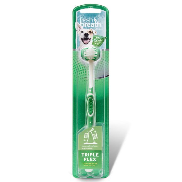Tropiclean Dental Care Fresh Breath Toothbrush Triple Flex Small