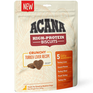 Acana High-Protein Biscuits Crunchy Turkey Liver (Small Breed) 255g