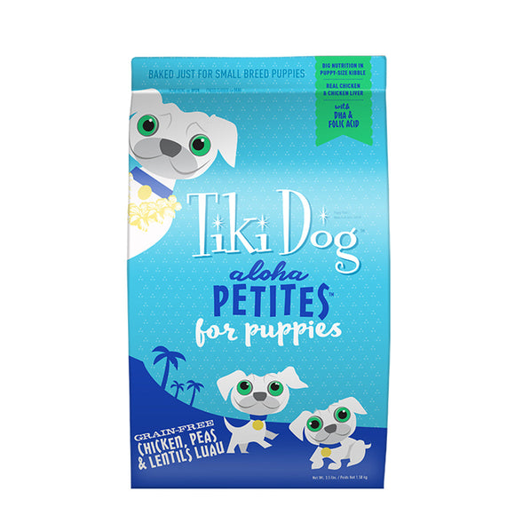 Tiki Dog Aloha Petites Grain-Free Dry Dog Food for Puppies Chicken, Peas, Lentils 3.5 Lbs