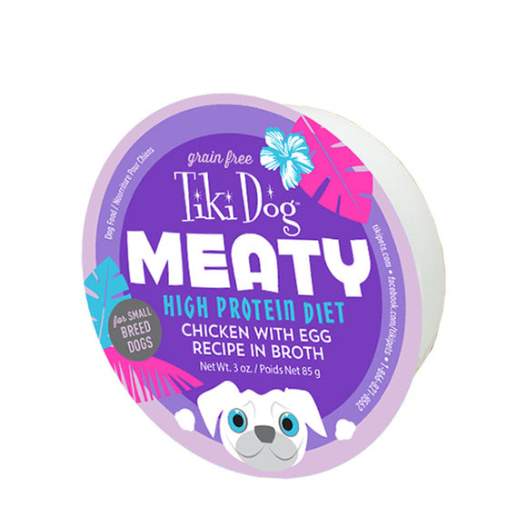 Tiki Dog Meaty High Protein Diet Chicken with Egg Recipe in Broth 85g