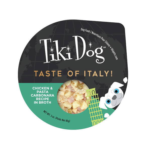 Tiki Dog Taste of Italy Chicken, Pasta & Carbonara Recipe in Broth 85g