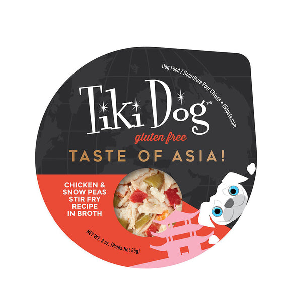 Tiki Dog Taste of Asia Chicken & Snow Peas Stir Fry Recipe in Broth 85g