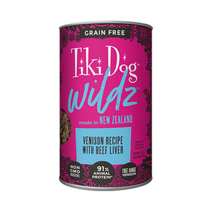 Tiki Dog Wildz Venison Recipe with Beef Liver Grain-Free Wet Dog Food 374g