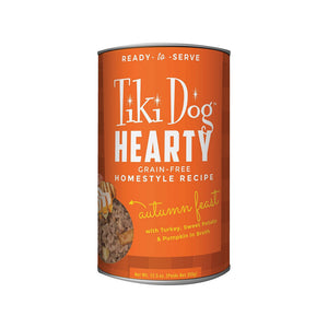 Tiki Dog Hearty Homestyle Recipe Autumn Feast with Turkey, Sweet Potato & Pumpkin in Broth Grain-Free 355g
