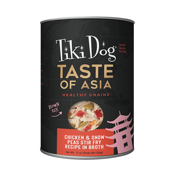 Tiki Dog Taste of Asia Chicken Peas Canned Dog Food 340g Bow