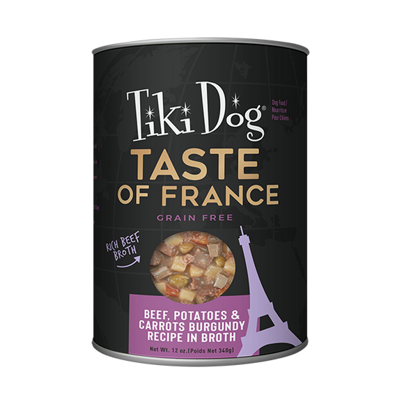 Tiki Dog Taste of France! Beef Burgundy Canned Dog Food 340g