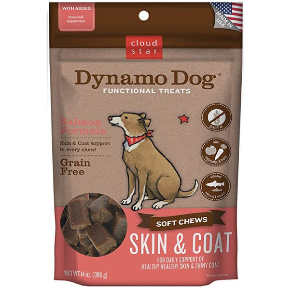 Cloud Star Dynamo Dog Functional Soft Chews Skin & Coat with Salmon 396g