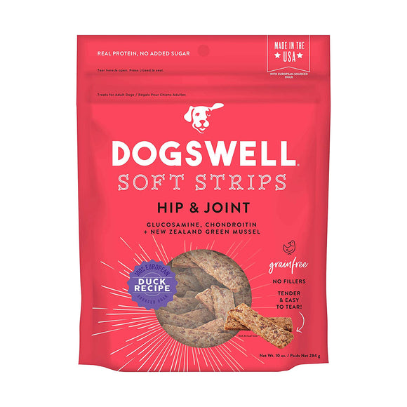 Dogswell Dog Treats Hip & Joint Soft Strips Grain Free Duck 284g