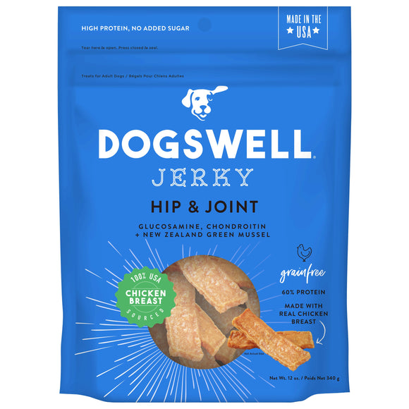 Dogswell Dog Treats Hip & Joint Jerky Grain Free Chicken 340g