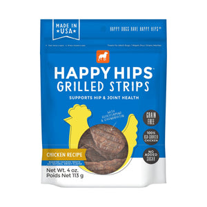 Happy Hips Dog Treats Grilled Strips Grain Free Chicken 4oz