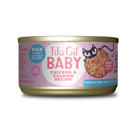 Tiki Cat Cat Canned Food Baby Chicken & Salmon In Broth 68g